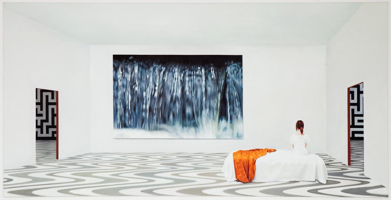 Sitting, Falling, 130 x 260 cm, Private collection