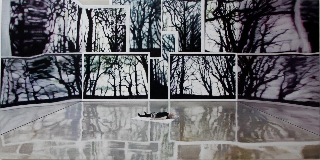 Girl In The Woodhouse, 90 x 180 cm, Private collection