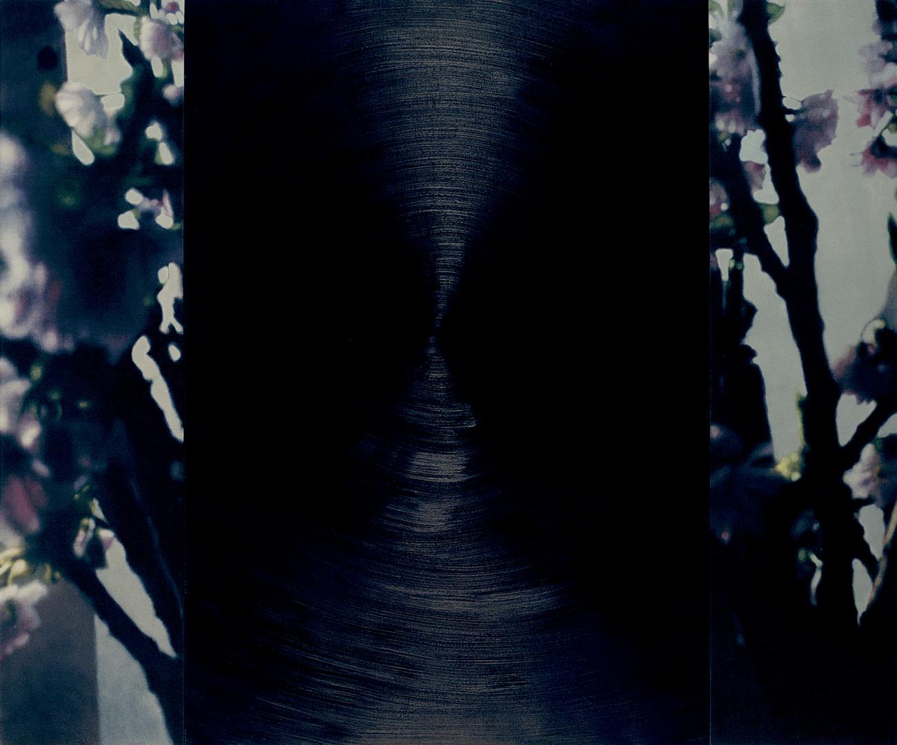 Flowers and Black Circle, 2000, 180 x 215 cm, oil on canvas