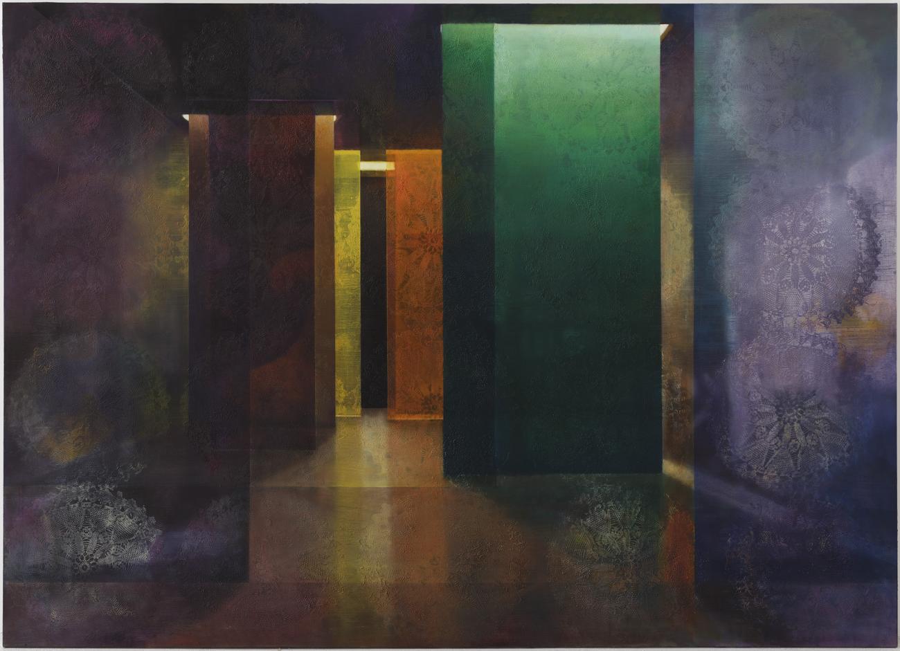  ‘ Absence woven into presence l’, oil on canvas, 2023, 180x250cm.