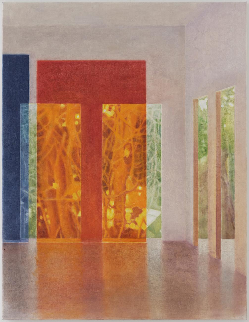 ‘Absence woven into presence ll’, oil on canvas, 2023, 110x85cm.