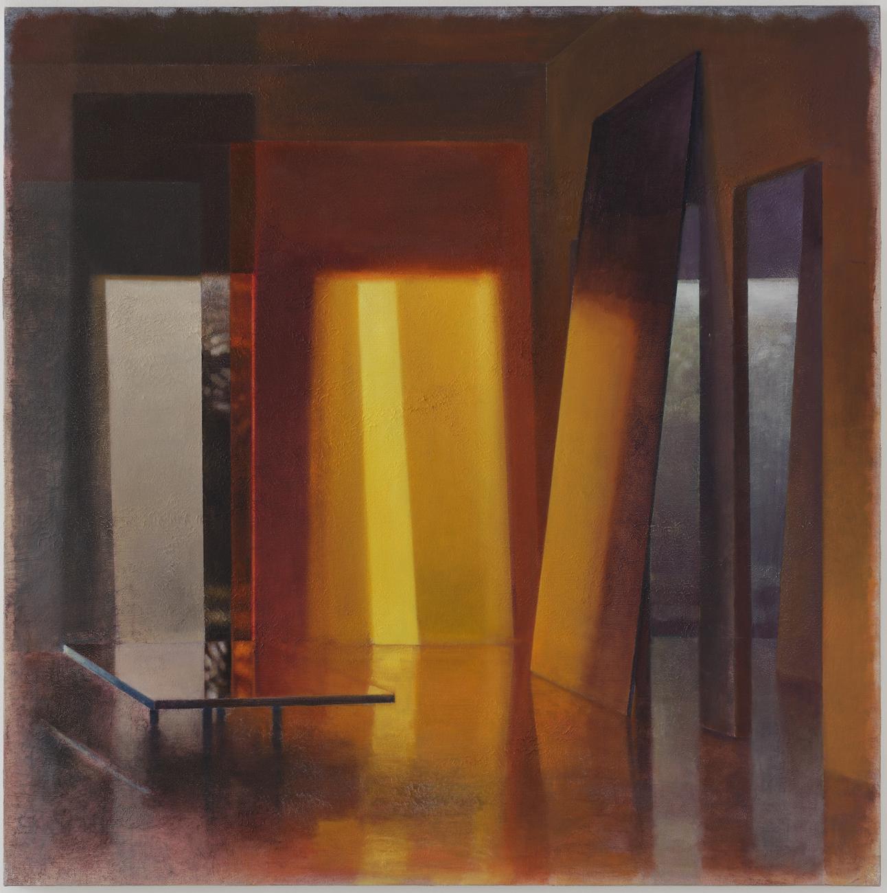 ‘Absence woven into presence VI’, oil on canvas, 2023, 100x100 cm.