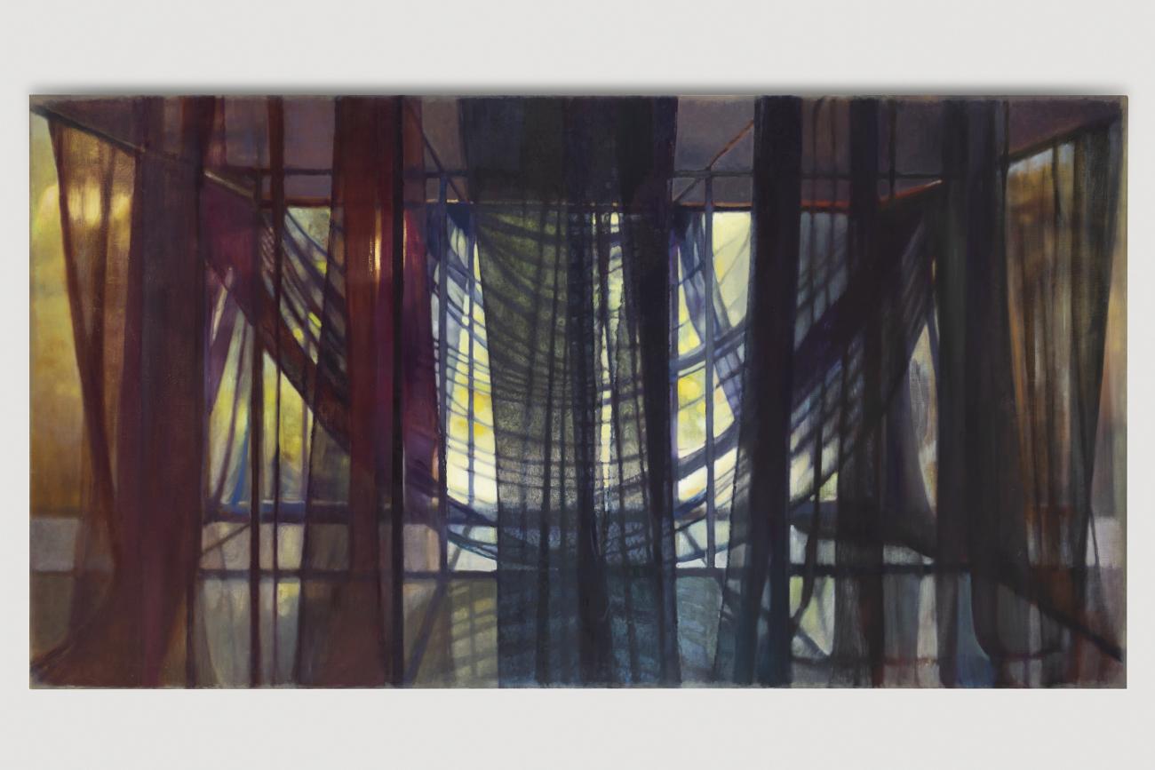 Mourning, Bearing, Becoming, 2024, oil on Canvas, 135x250cm, Danish Art Foundation/Statens Kunstfond